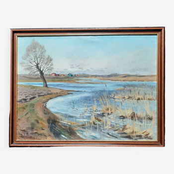 Scandinavian impressionist painting, signed 1922