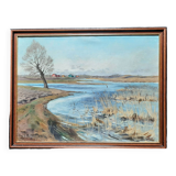 Tableau impressionniste scandinave, signé de 1922