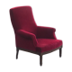 Red velvet English armchair