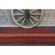 Vintage Turkish Oushak Handmade Wool Cotton Black Red Runner Rug 70x200