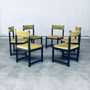 Mid-Century Modern Dining Chair Set by J. Batenburg for Mi, Belgium 1969, Set of 6