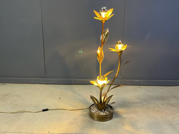 Lampadaire lotus Maison Jansen, années 1970