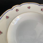 4 soup plates in Paris porcelain, "A la Reine" model, 1890, Damo