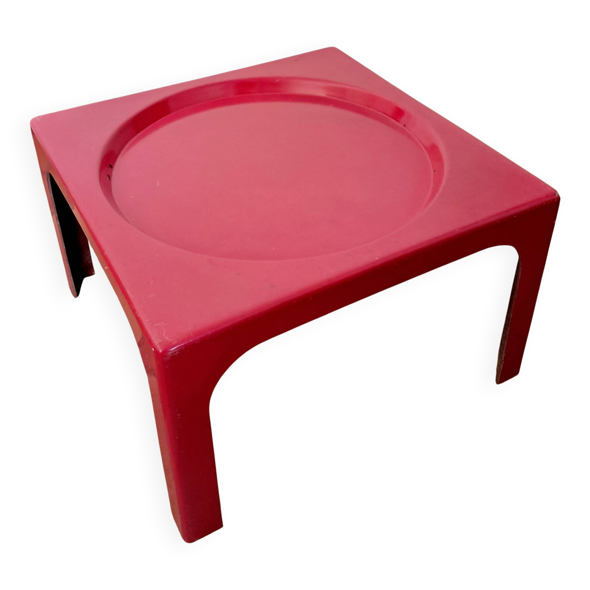 Red table OZOO. Marc Berthier for Prisunic. 1970