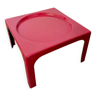 Red table OZOO. Marc Berthier for Prisunic. 1970