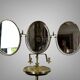 BARBER'S TRIPTYCH MIRROR IN BRASS, NAPOLEON III PERIOD, ADJUSTABLE IN HEIGHT