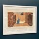 Original Swedish Color Lithograph – “Figure in a Sunlit Desert” by Lars Norrman