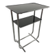 Bauhaus side table with a black glass top