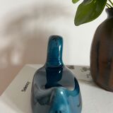 Decorative ceramic duck painted and signed, vintage