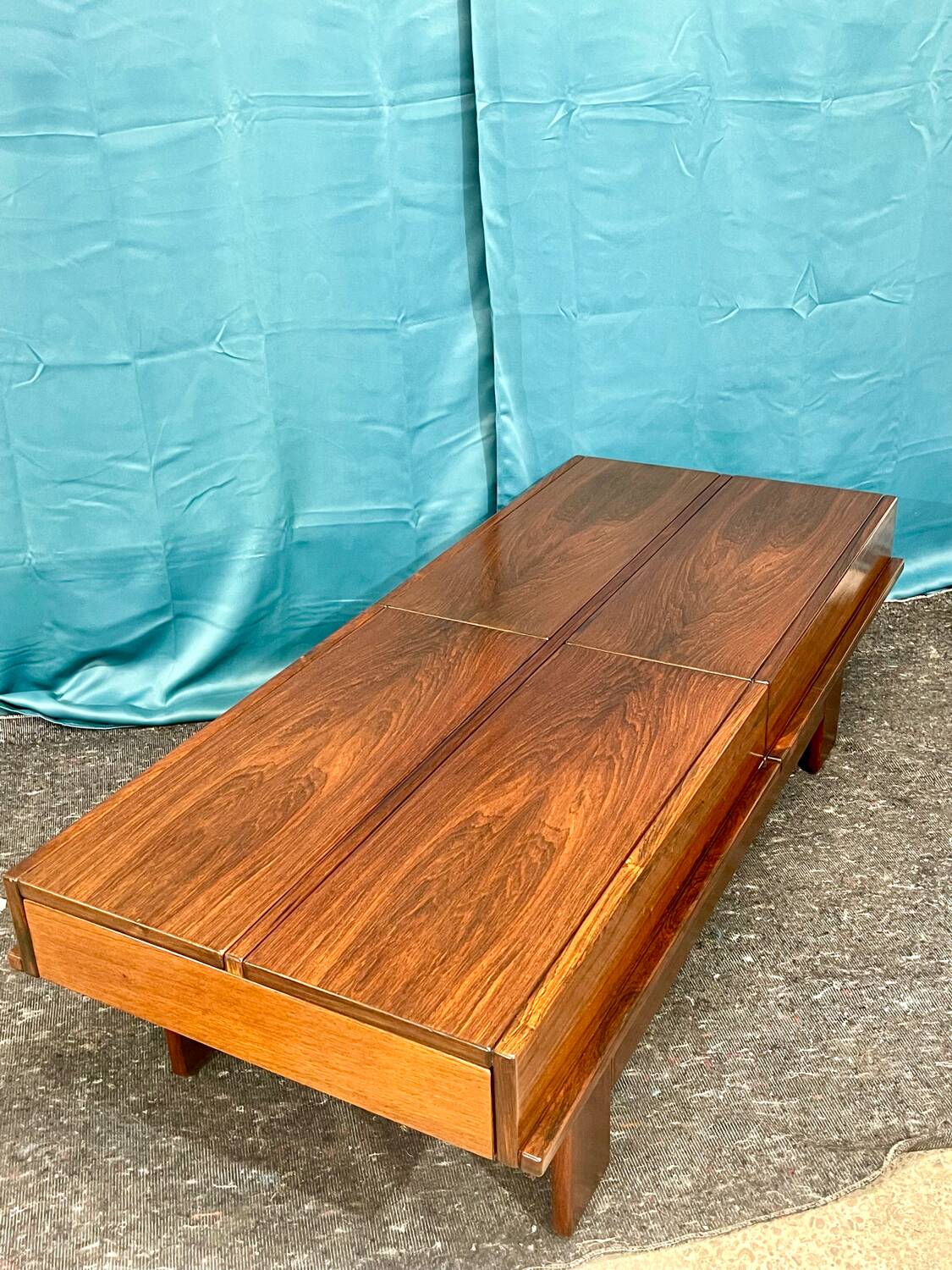 Michelucci Giovanni coffee table, Italian design, rosewood