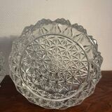 Paire d'appliques, plafonniers ronds en verre ciselé, années 60