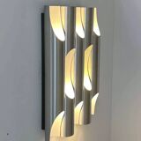 Applique vintage "Fuga XL", métal brossé, Raak Pays Bas 1970