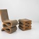 Chaise Wiggle Easy Edges avec tabouret par Frank Gehry pour Vitra