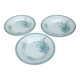 Set of three iron earthenware plates from the St Amandinoise earthenware factory, lily of the valley model.