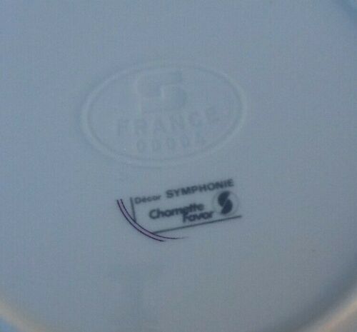 Suite of 6 plates Porcelain décor Symphony Chomette Favor France