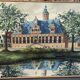 Painting monument architecture netherlands signed by Willem Heytman vintage