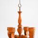 Rustic wooden pendant chandelier candleholder from Smålandsslöjd, Sweden, 1975