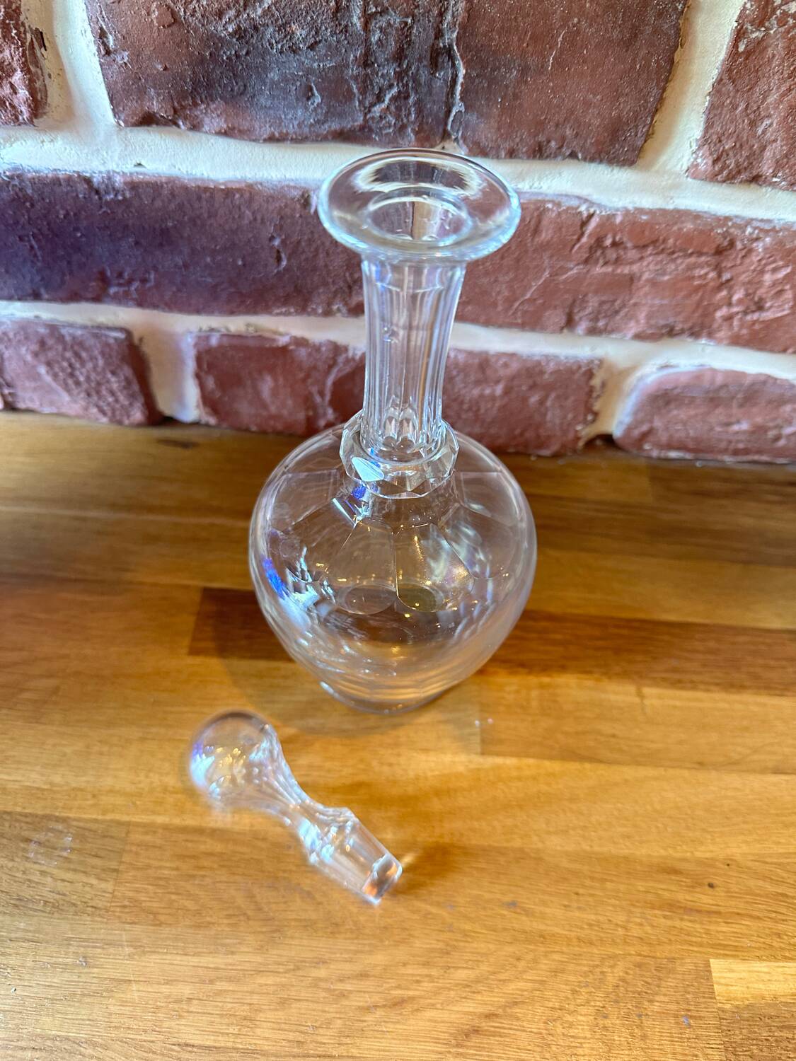 Chic vintage carafe in chiseled glass