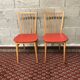 Paire chaise bistrot Skaï rouge ep 60