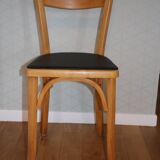 2 chaises Baumann N°19 hêtre clair skai noir