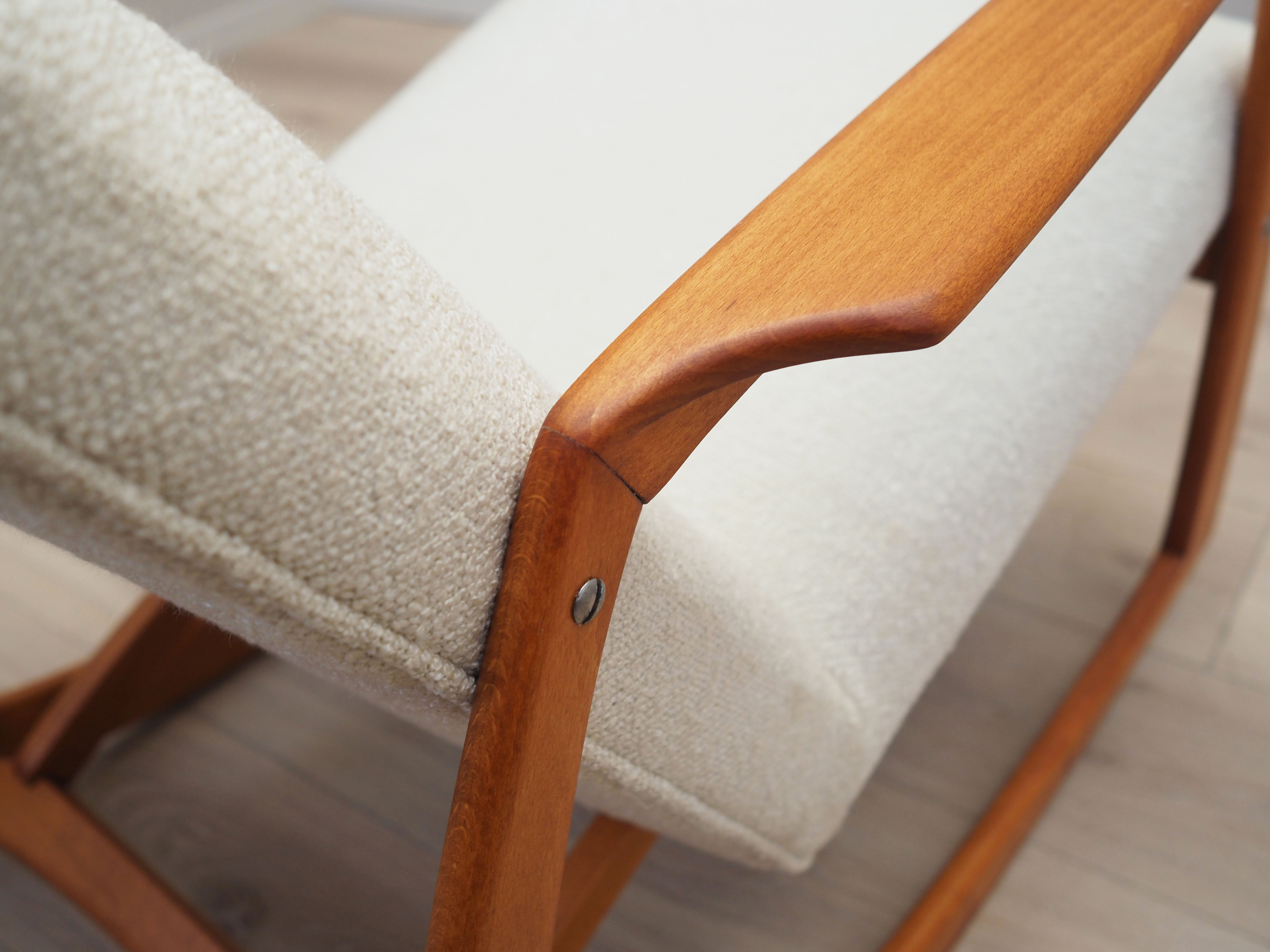 Beech rocking armchair, Danish design, 1970s, Denmark