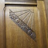 Art Deco carved oak wardrobe - Flemish workshop circa 1930