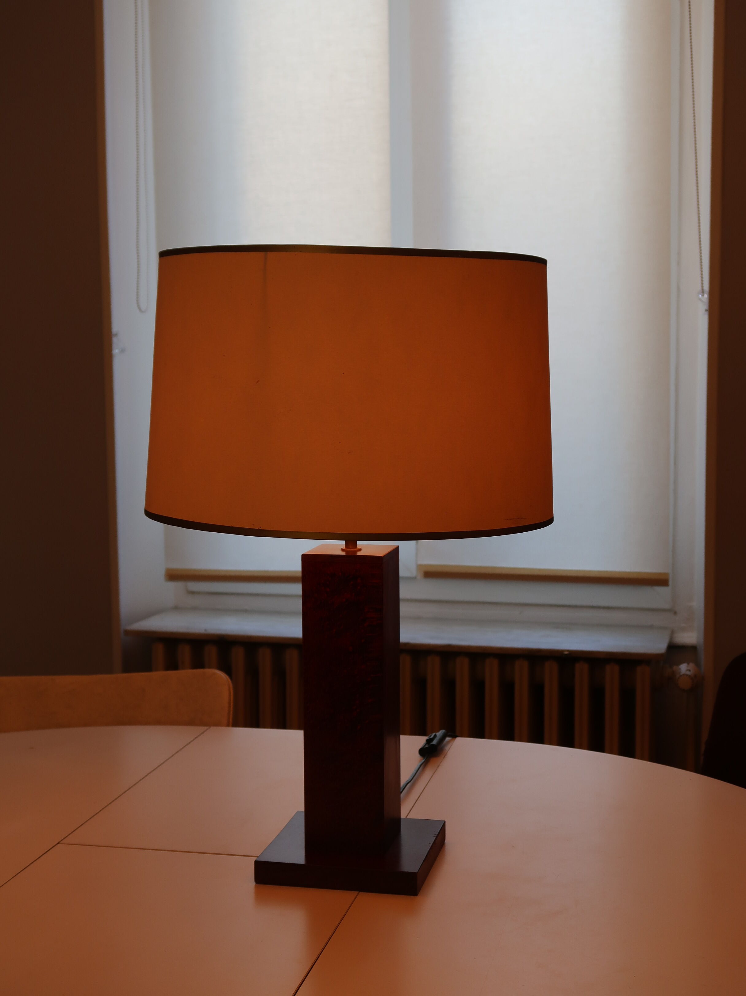 Mahogany midcentury table lamp
