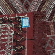 Hand-knotted Red Tunisian Ethnic Berber Wool Rug Margoum
