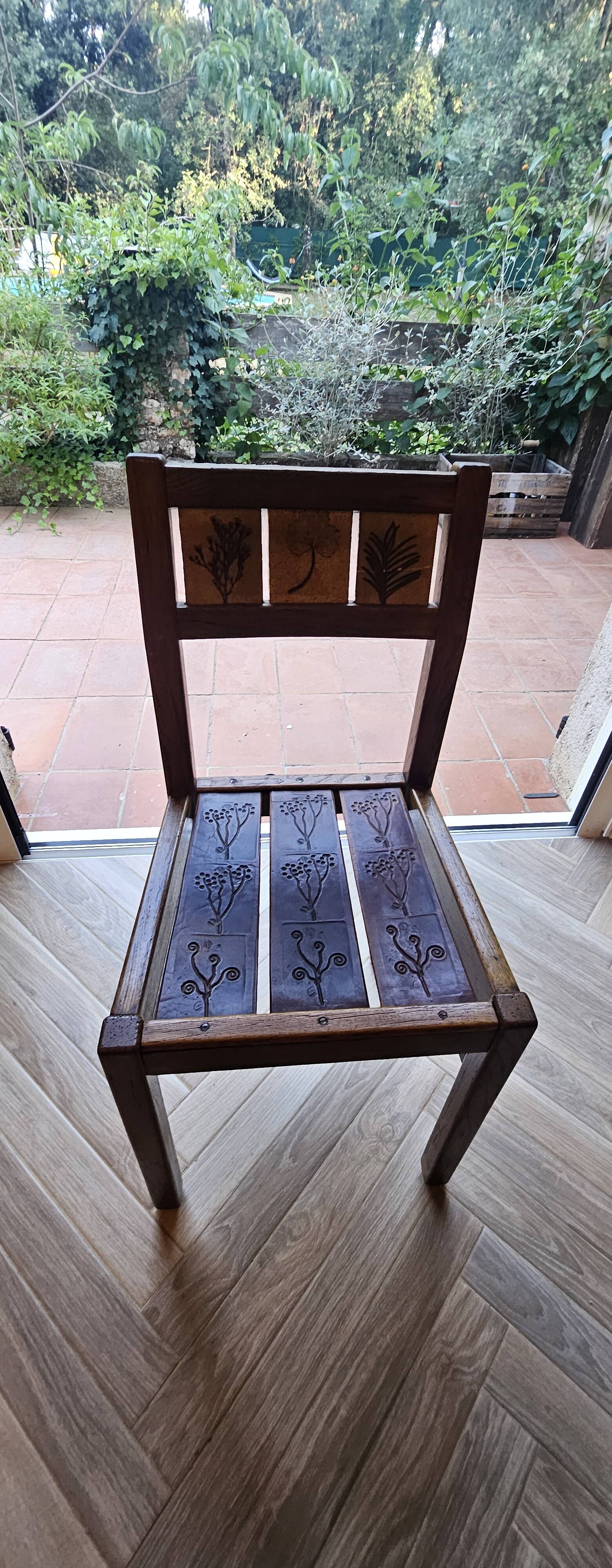 Roger Capron – Ensemble table de salle à manger et 4 chaises