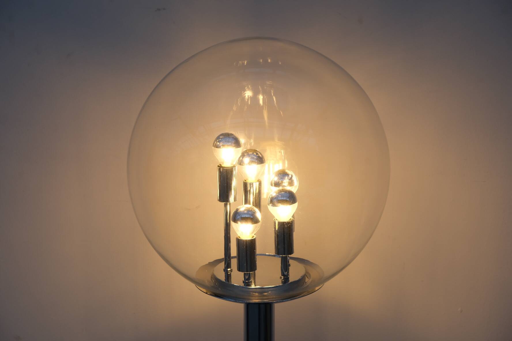 Floor lamp by doria leutchen in chrome and glass, germany 1970