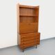Vintage teak secretary bookcase with storage chest.