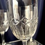 Set of 3 cut crystal water or wine glasses