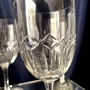 Set of 3 cut crystal water or wine glasses