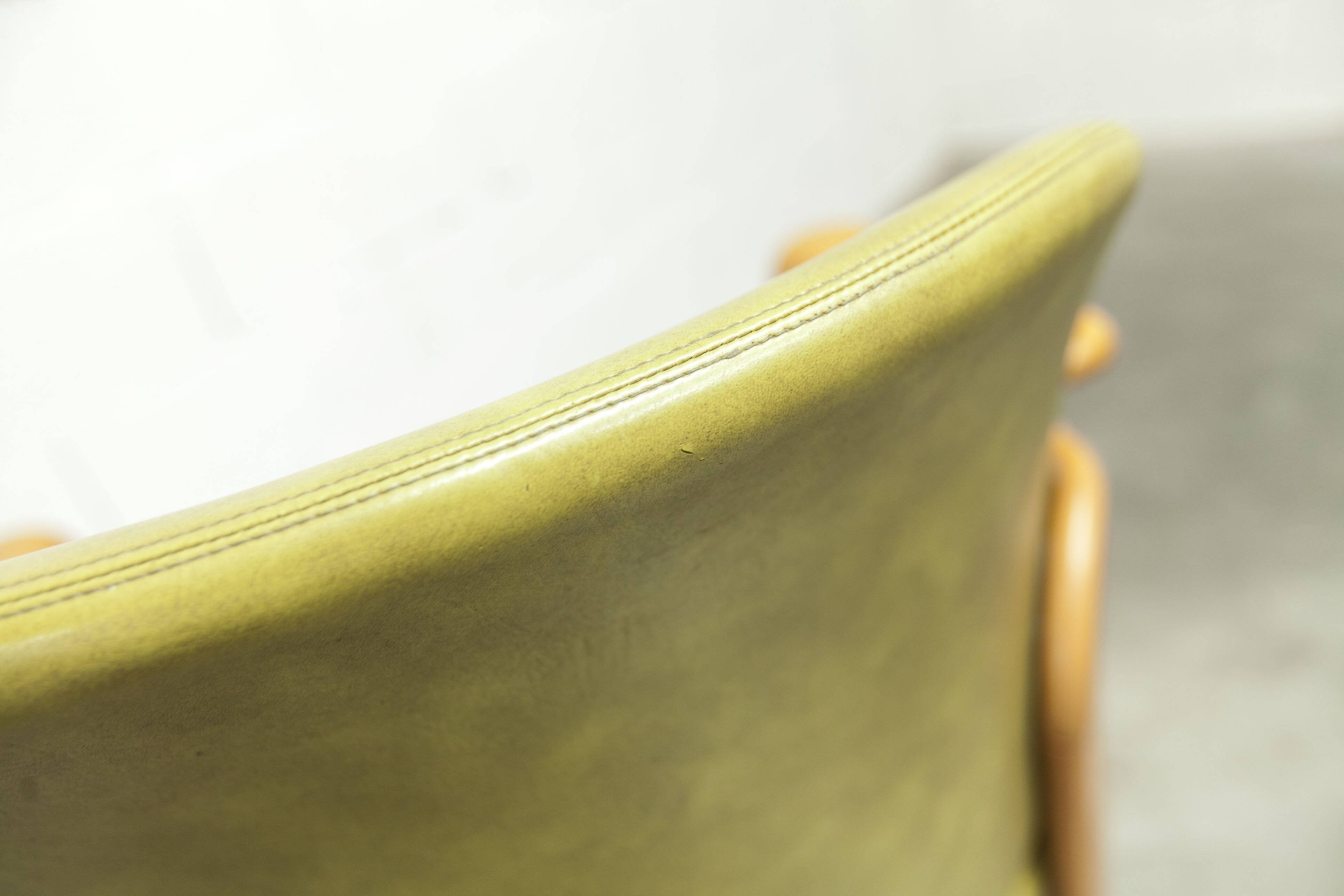 Bruno Rey solid beech bridge armchair for Dietiker 1960 green