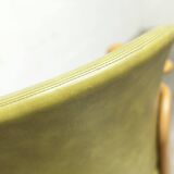 Bruno Rey solid beech bridge armchair for Dietiker 1960 green