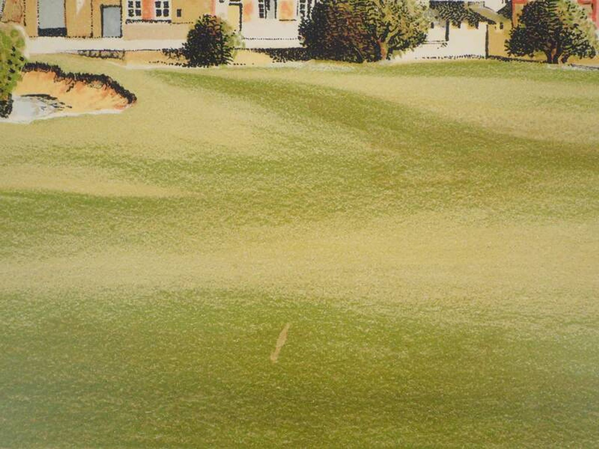 Pierre Bazire : Paysage en Normandie, lithographie originale signée