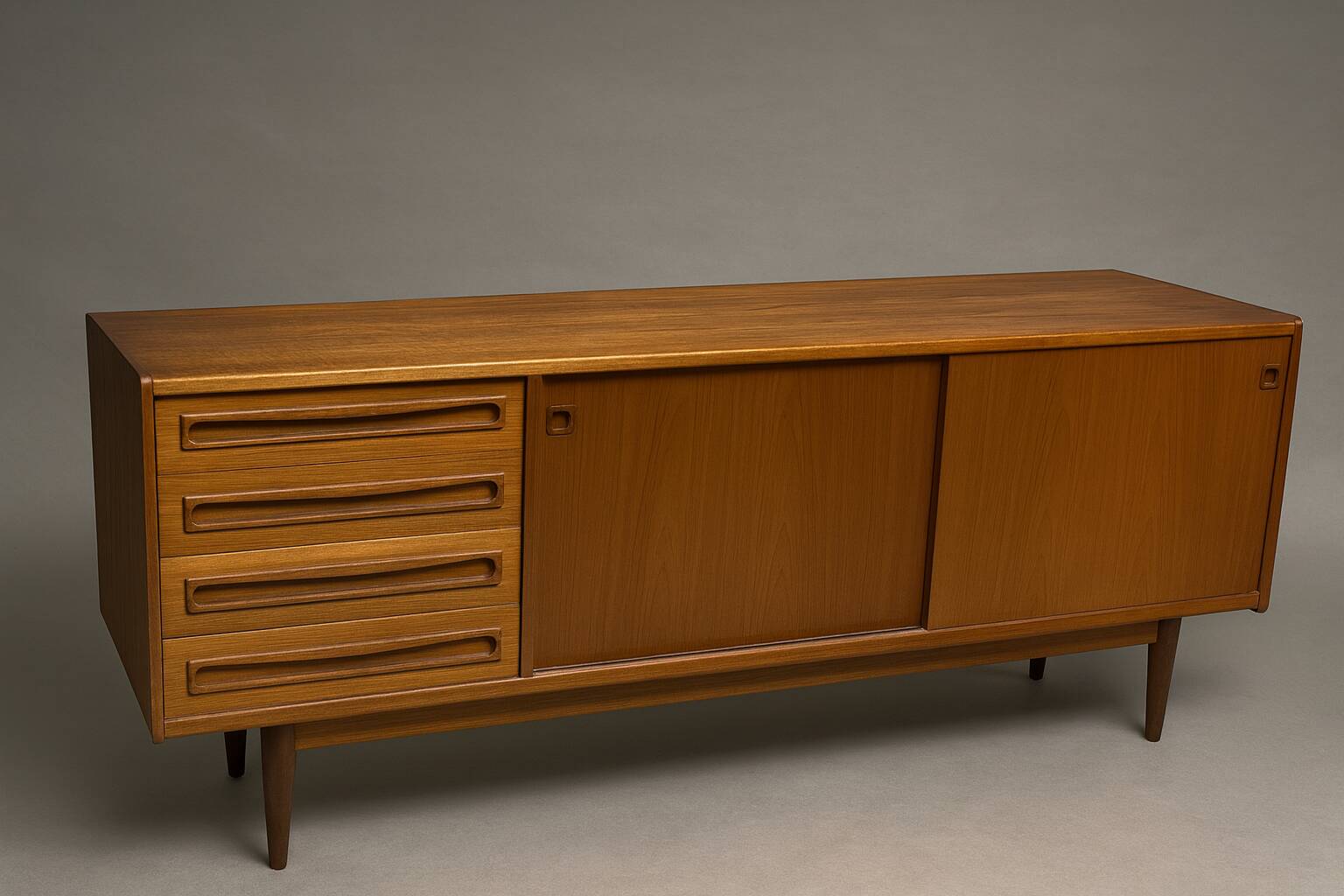 Vintage Scandinavian teak sideboard attributed to Johannes Andersen