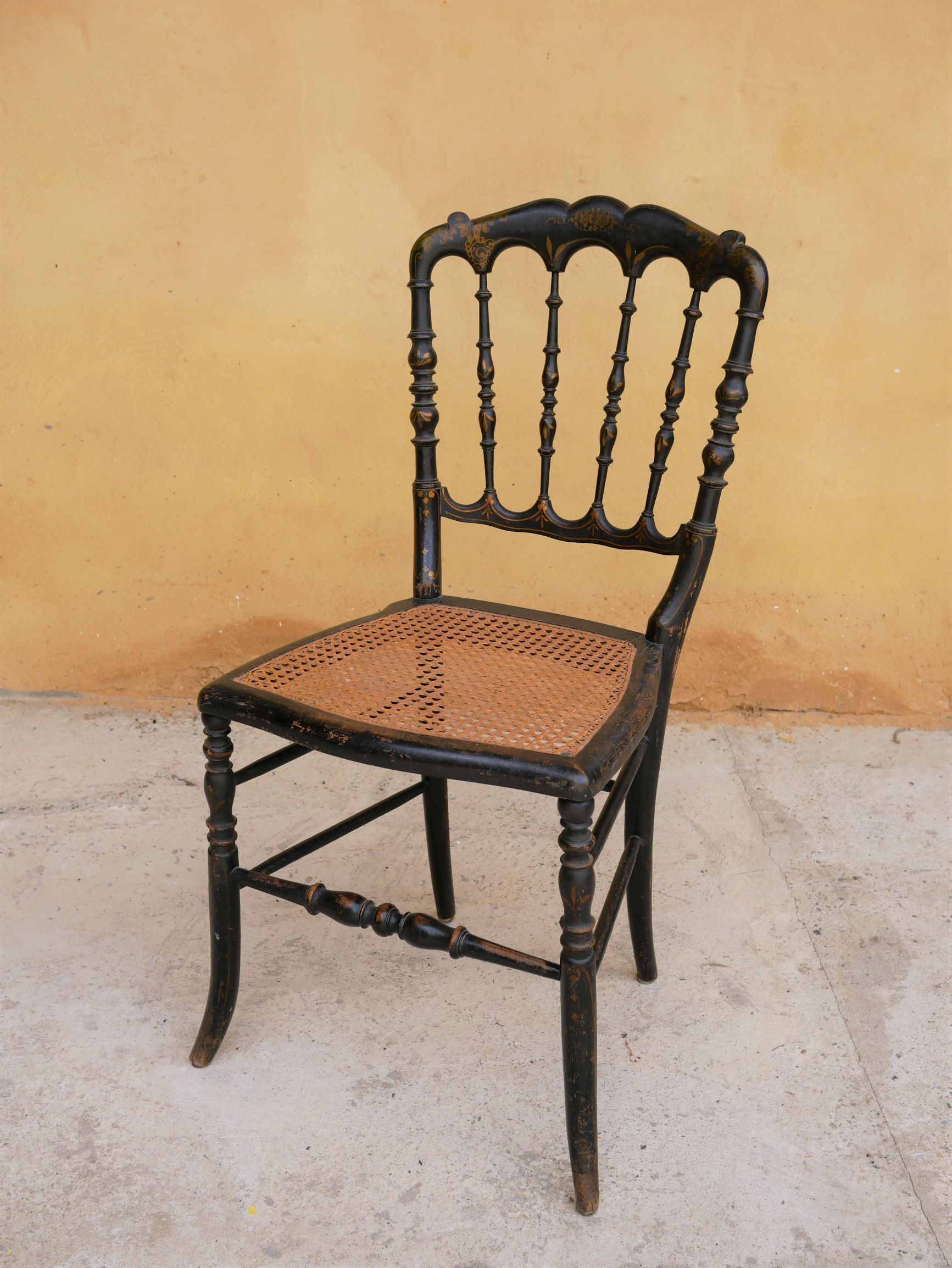 Napoleon III wooden and canning chair, 1920s