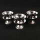 6 stainless steel ice cream cups on a stand, vintage dessert service