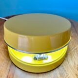 Vintage folding lamp (GEI brand), yellow colour, 70s table lamp