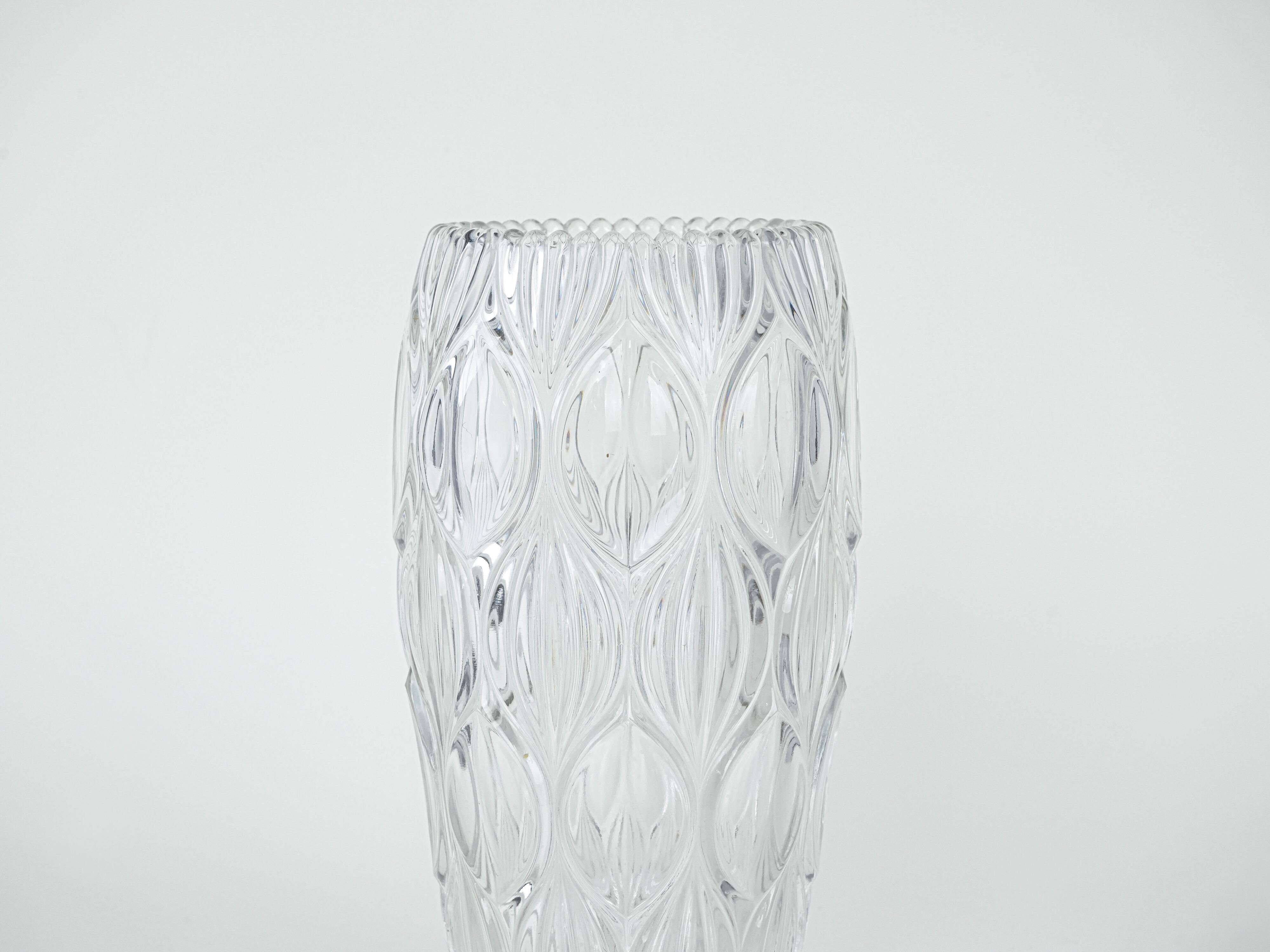 Crystal vase, Italian design, 1960s, made in Italy