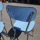 Pair of vintage chairs in formica blue - 60s