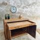 Old cabinet, workbench, kitchen island counter on casters