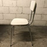 Gray strillee white formica table with 2 chairs 60s