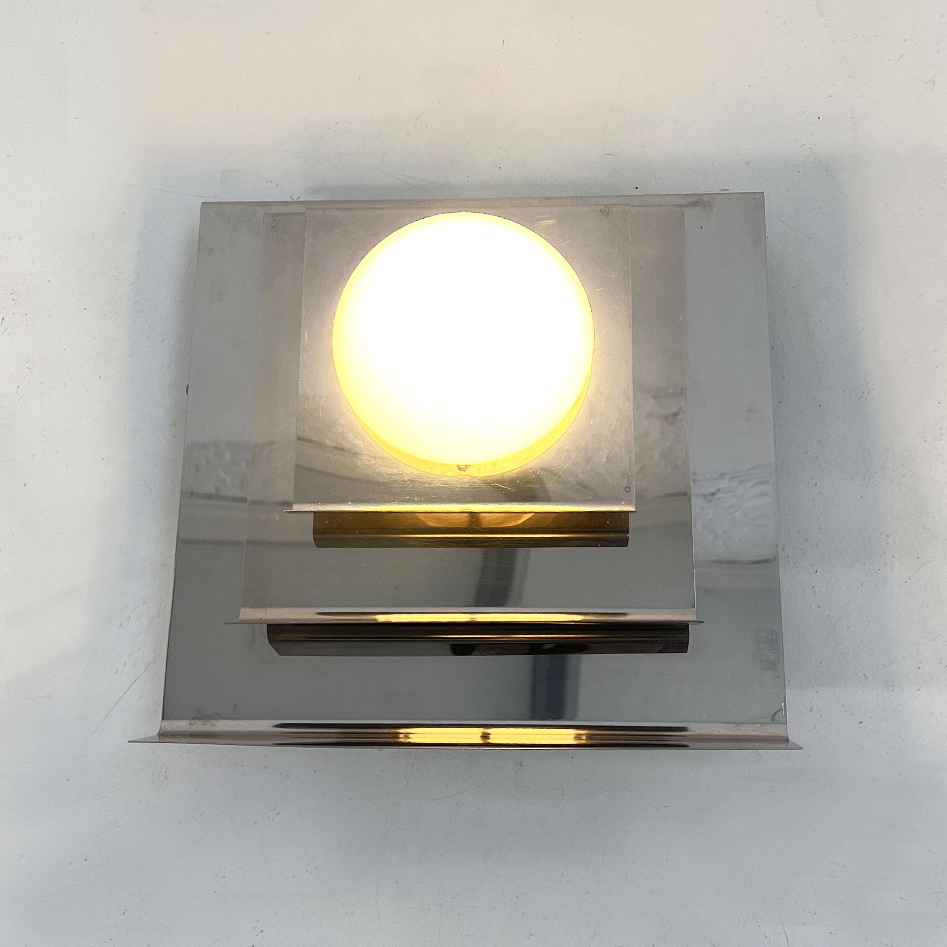 Italian chrome wall lights, 1970