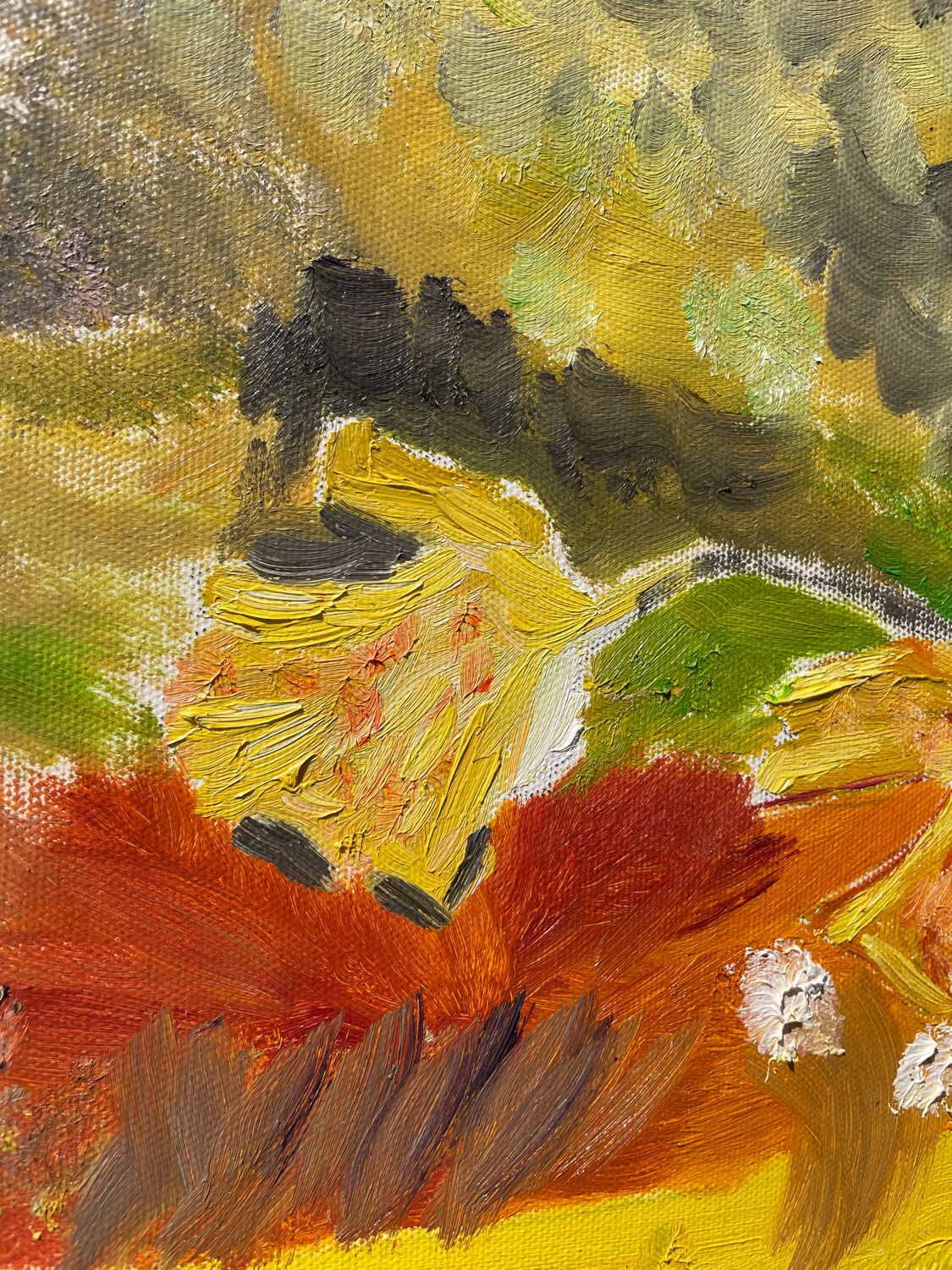 Still life painting with bouquet oil on canvas