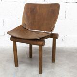 Atypical 1960s curved wood children's chair