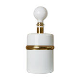White Ceramic Table Lamp with Gold Accent - Made in Italy, 1980s Hollywood Regency Vintage
