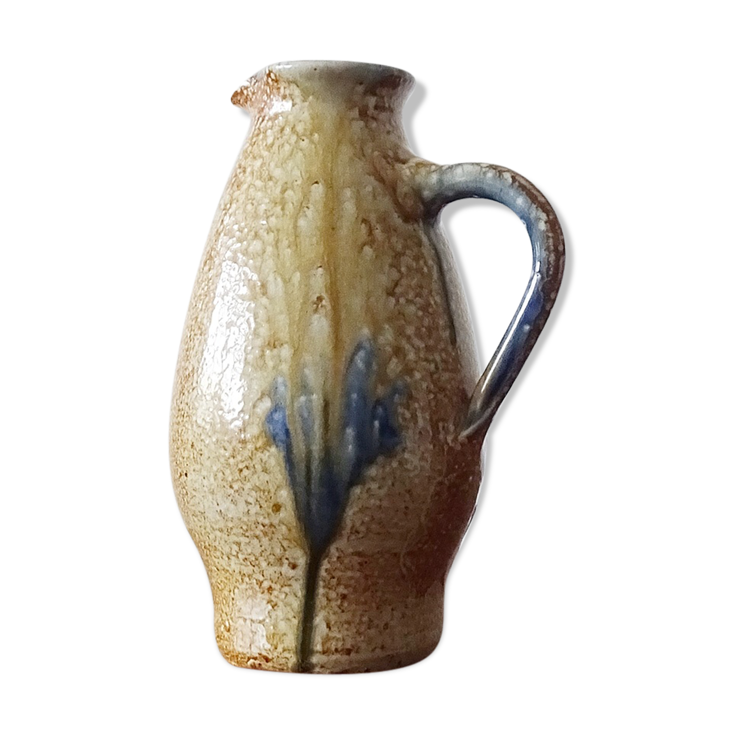 large ceramic jug with salt glaze, studio pottery