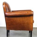 Vintage sheep leather armchair/design armchair with a beautiful look
